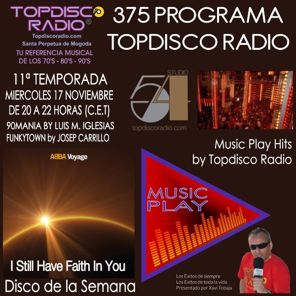 375 Programa Topdisco Radio - Music Play Hits - Funkytown - 90mania - 17.11.21