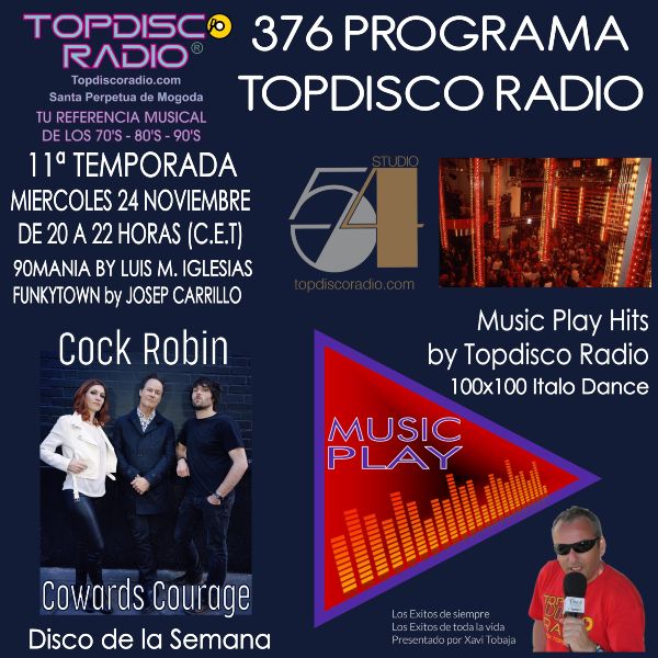 376 Programa Topdisco Radio - Music Play Hits Italo Dance - Funkytown - 90mania - 24.11.21