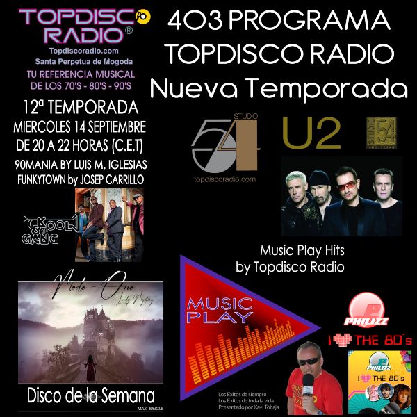 403 Programa Topdisco Radio - Music Play - Funkytown - 90mania - 14.09.22