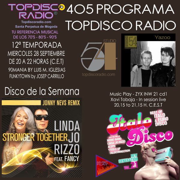 405 Programa Topdisco Radio - Zyx Italo Disco Radio Show 08 - Funkytown - 90mania - 28.09.22
