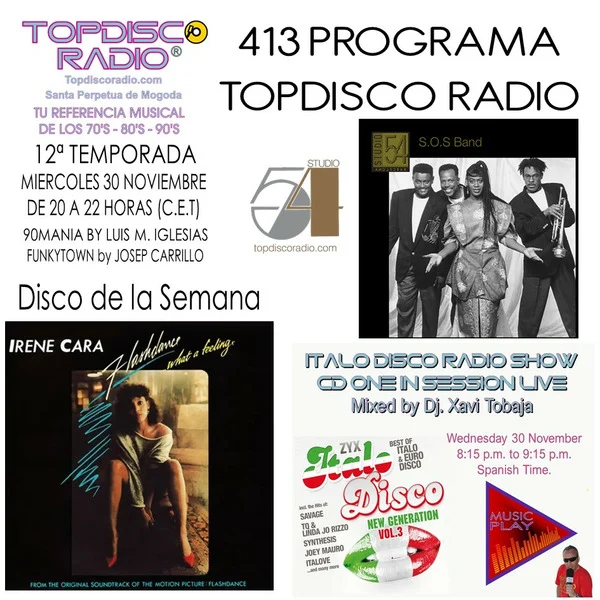 413 Programa Topdisco Radio - Zyx Italo Disco Radio Show 10- Funkytown - 90mania - 30.11.22