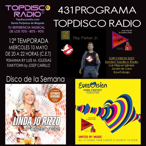 431 Programa Topdisco Radio – Eurovision 2023 Apuestas - Funkytown - 90Mania -10.05.23