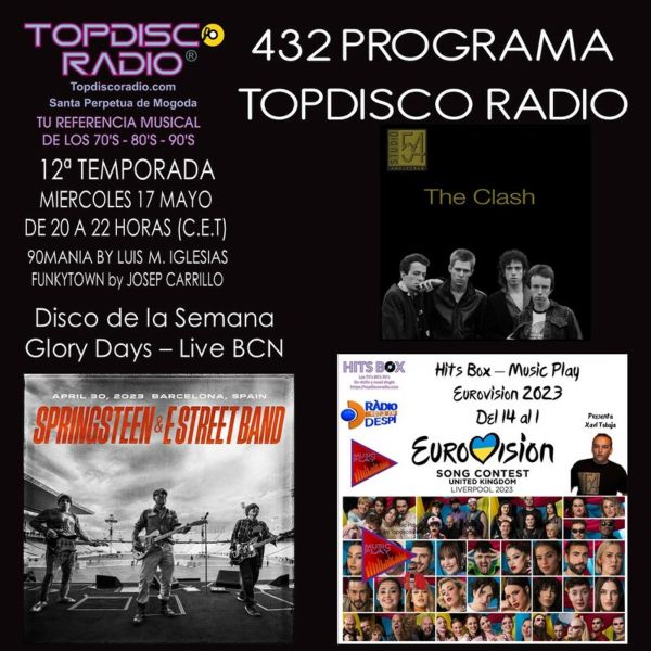 432 Programa Topdisco Radio – Music Play Eurovison 2023 del 14 al 1 - Funkytown - 90Mania - 17.05.23