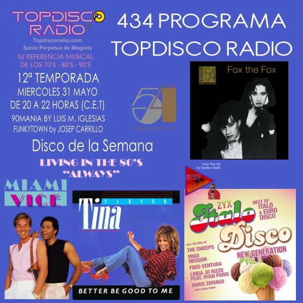 434 Programa Topdisco Radio – ZYX Italo Disco Radio Show 15 - Funkytown - 90Mania -31.05.23