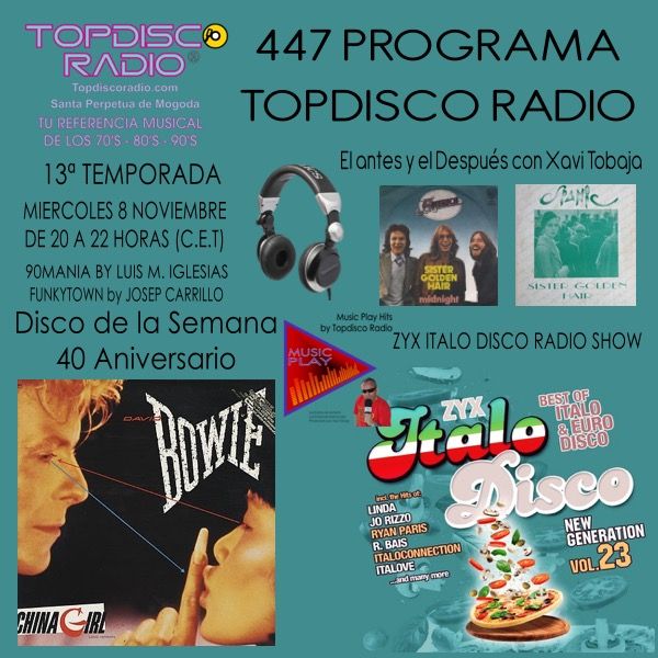 447 Programa Topdisco Radio – ZYX Italo Disco Radio Show 18 - Funkytown - 90Mania - 08.11.23
